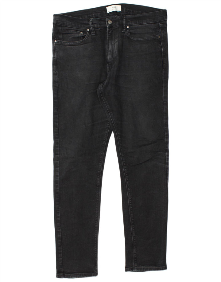 Marks & Spencer Ανδρικό Slim Jeans W36 L33 Μαύρο βαμβακερό