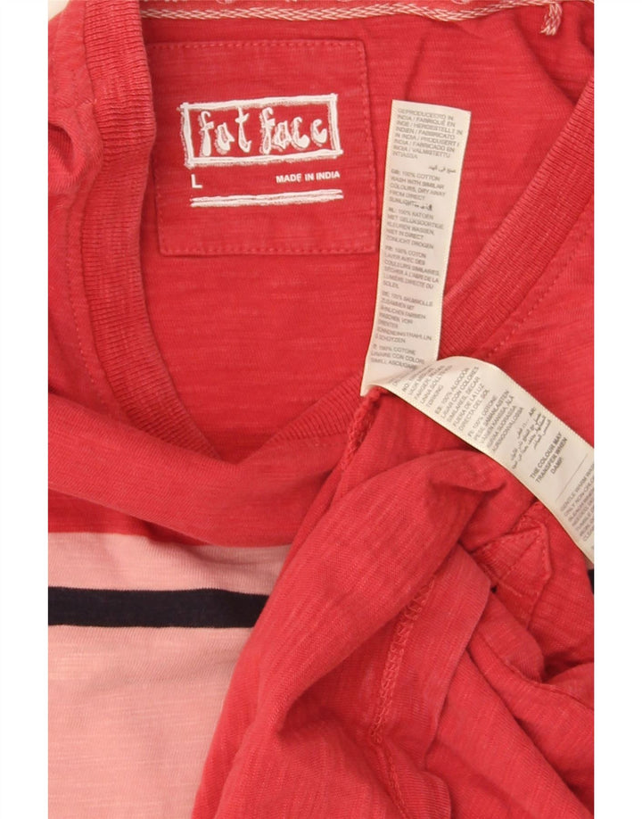 Ανδρικό μπλουζάκι Fat Face Top Large Red Colourblock Βαμβακερό