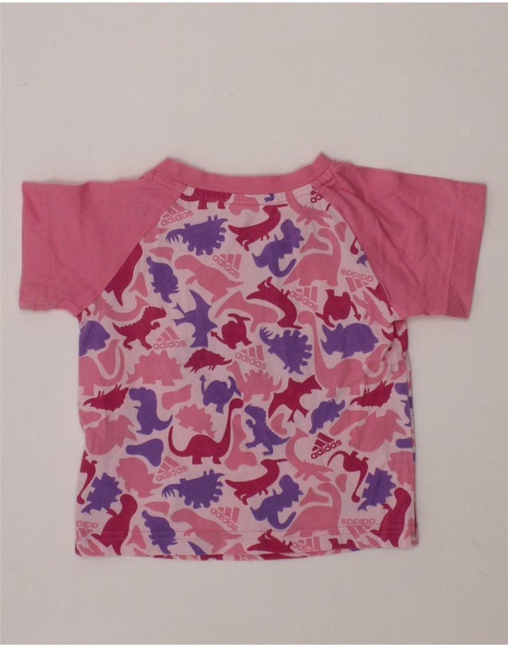 ADIDAS Baby Girls Graphic T-Shirt Top 3-6 Months Pink Cotton Vintage Adidas and Second-Hand Adidas from Messina Hembry 