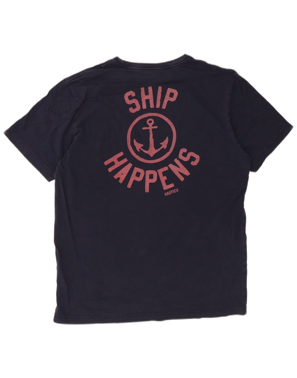 Ανδρικό γραφικό T-Shirt Nautica Top Large Navy Blue από βαμβάκι