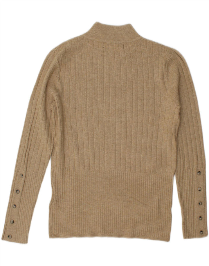 Marks & Spencer Γυναικείο πουλόβερ με λαιμό χελώνα UK 10 Small Beige Viscose