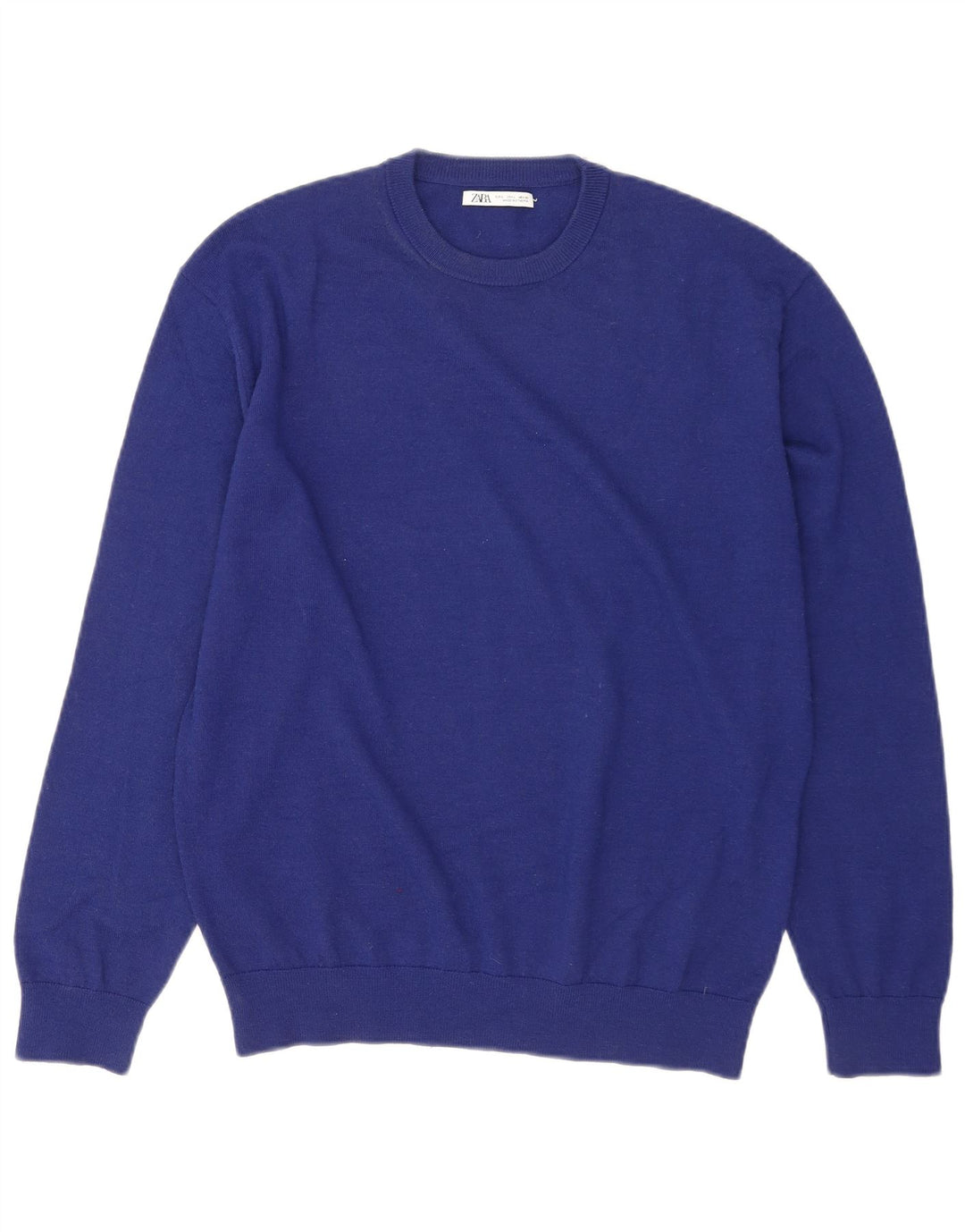 Ανδρικό πουλόβερ Zara Crew Neck Jumper Large Blue