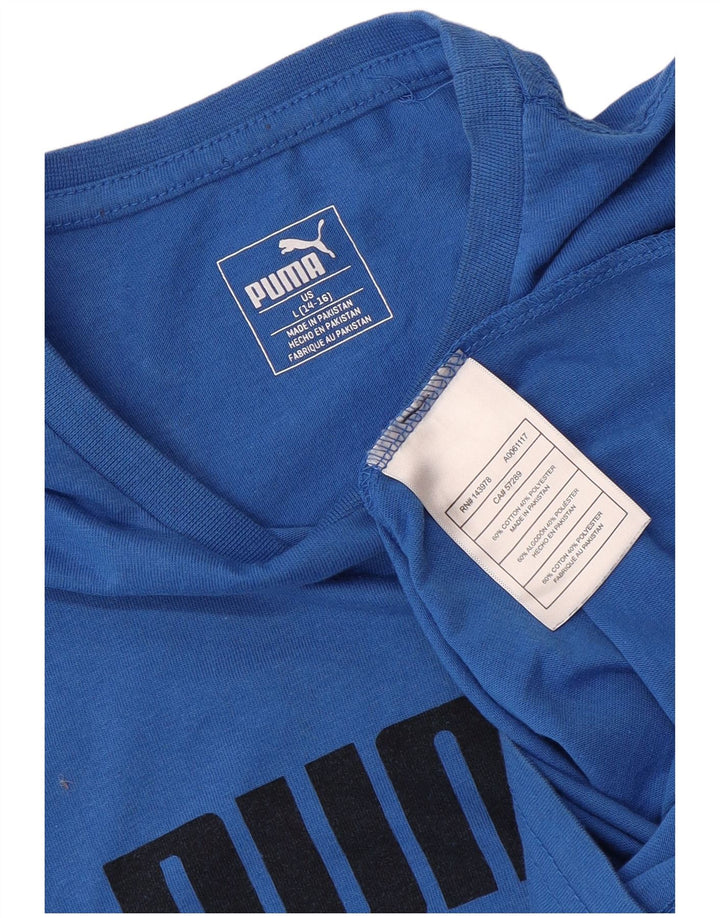 Γραφικό μπλουζάκι PUMA Boys Top 14-15 ετών μεγάλο μπλε βαμβακερό