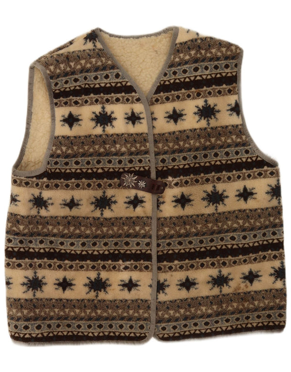 Vintage Γυναικείο Fleece Gilet UK 18 XL Πολύχρωμο Fair Isle Virgin Wool