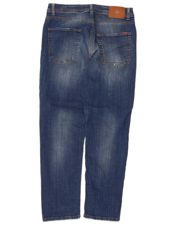 Liu Jo Mens Fred Tapered Jeans W32 L27 Μπλε βαμβακερό