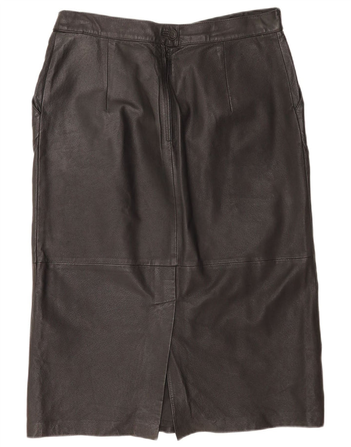Vintage Γυναικεία Δερμάτινη Φούστα IT 44 Medium W32 Μαύρη Δερμάτινη