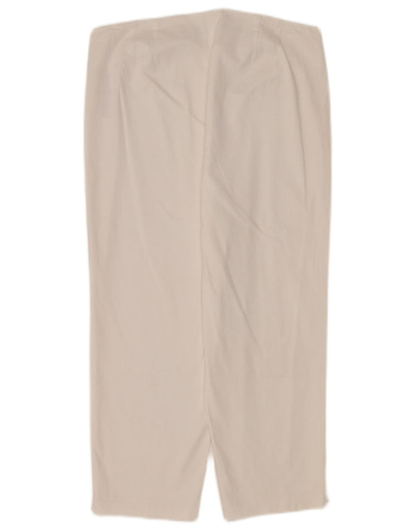 Marks & Spencer Γυναικείο παντελόνι Capri UK 14 Μεγάλο W32 L22 Λευκό βαμβακερό
