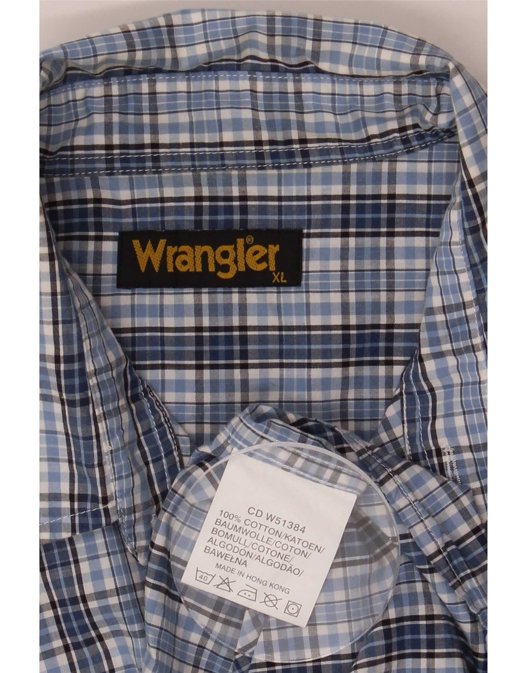 Ανδρικό πουκάμισο Wrangler XL Blue Check Cotton