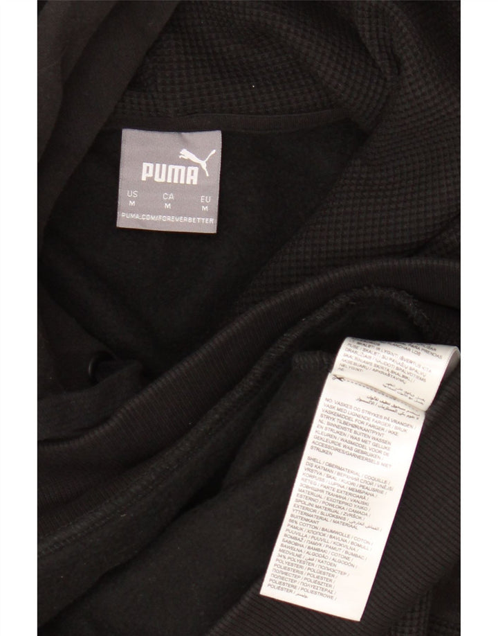 PUMA Mens Hoodie Jumper Medium Black Cotton