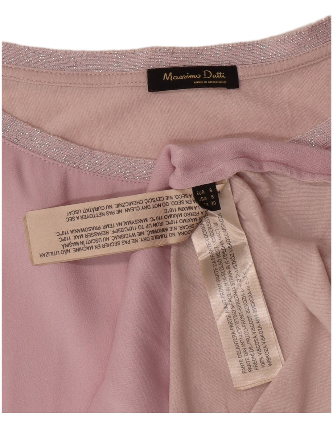 MASSIMO DUTTI Γυναικεία υπερμεγέθη μπλούζα Top 10 Small Pink Colourblock