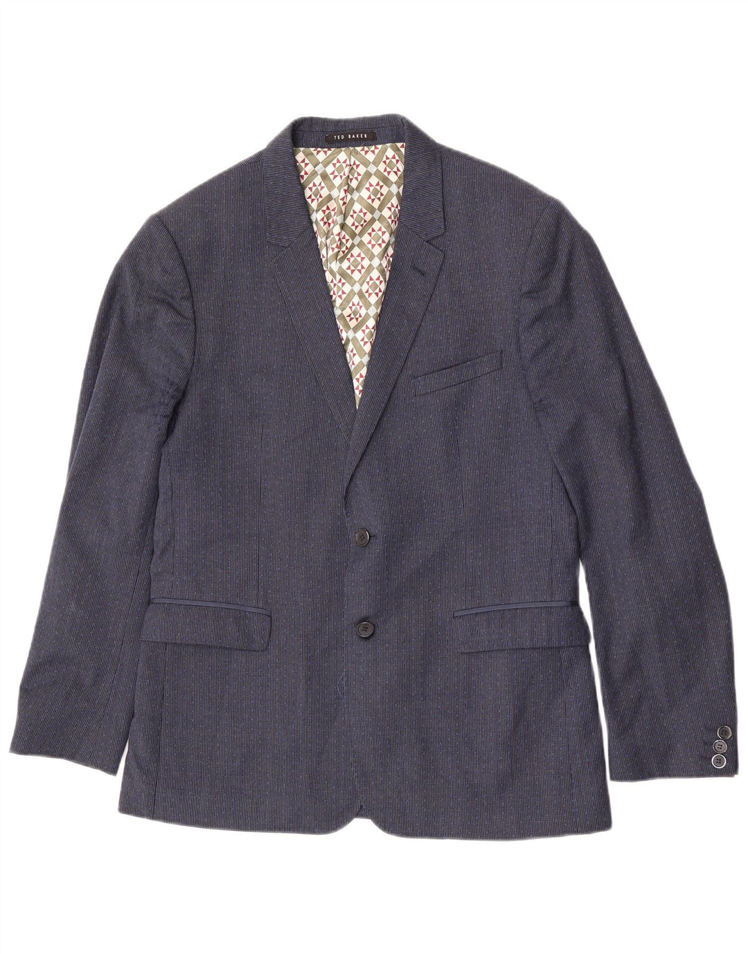 Ted Baker Ανδρικό σακάκι σακάκι με 2 κουμπιά UK 42 XL Navy Blue Houndstooth μαλλί
