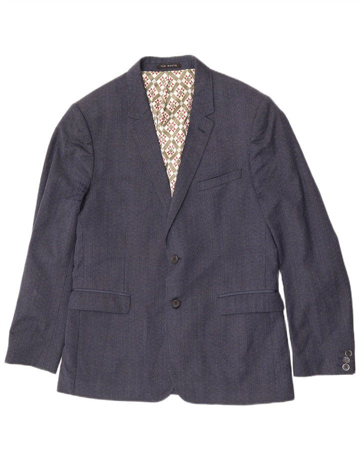 Ted Baker Ανδρικό σακάκι σακάκι με 2 κουμπιά UK 42 XL Navy Blue Houndstooth μαλλί