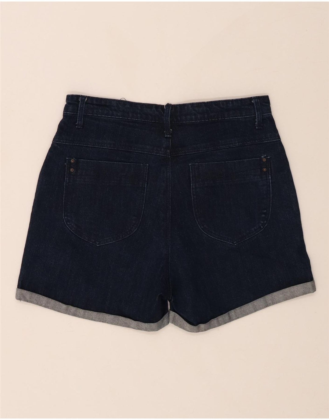 VINTAGE Womens High Rise Denim Shorts W30 Medium Navy Blue
