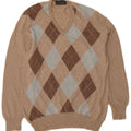 Ανδρικό πουλόβερ Valdoglio με V λαιμόκοψη XL Μπεζ Argyle/Diamond Wool