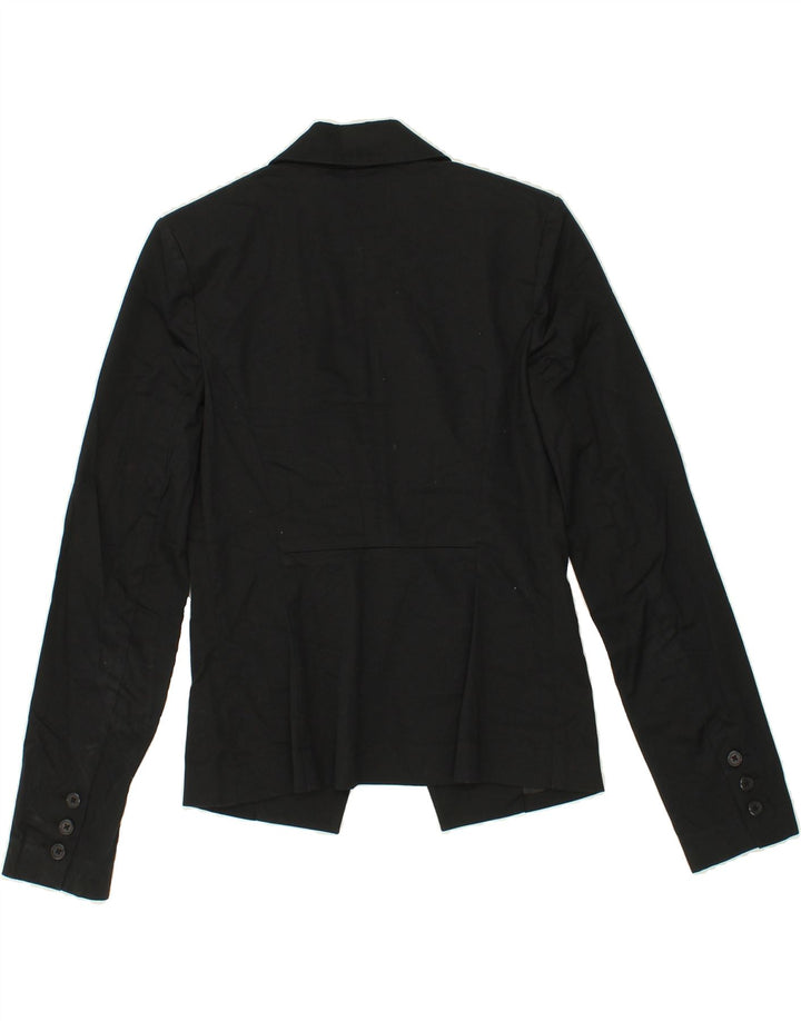 MOSSIMO Womens 1 Button Blazer Jacket US 4 Small Black Cotton Vintage Mossimo and Second-Hand Mossimo from Messina Hembry 