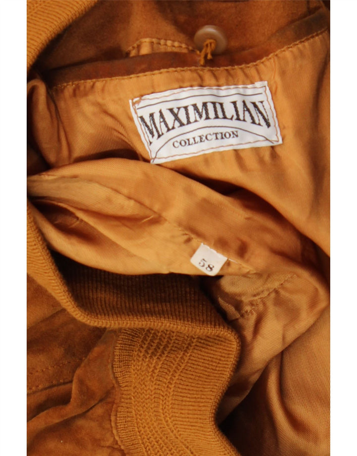 Maxi Milian Ανδρικό Suede Bomber Jacket IT 58 4XL Καφέ