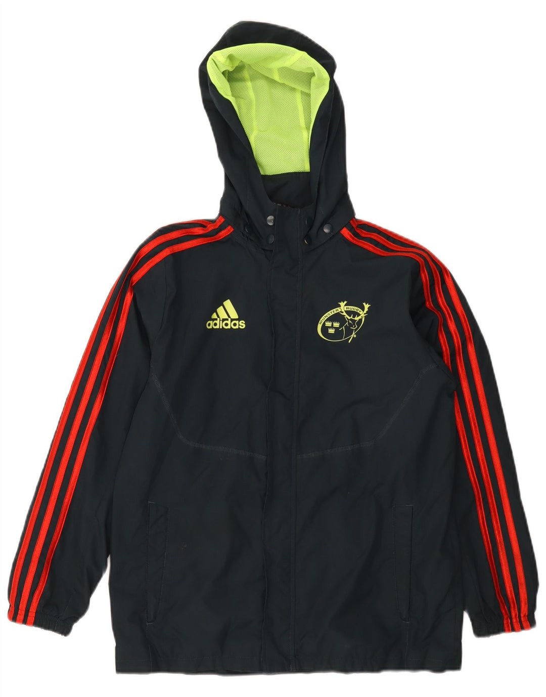 ADIDAS Boys Munster Rugby Hooded αθλητική φόρμα μπουφάν 11-12 ετών μαύρο