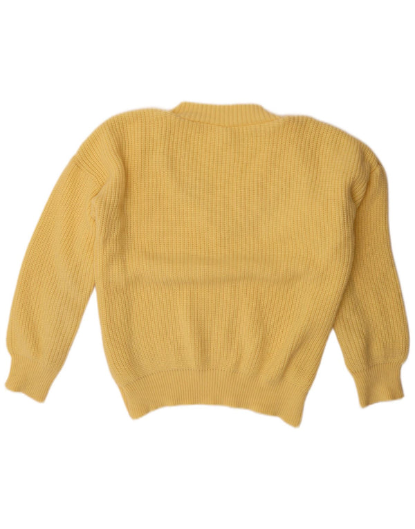Vintage Γυναικείο πουλόβερ με V λαιμόκοψη UK 22 3XL Κίτρινο