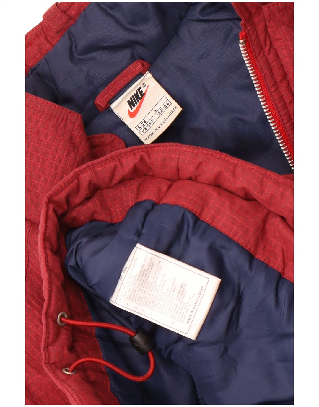 Μπουφάν Nike Boys Windbreaker 12-13 Years Large Burgundy Check Nylon