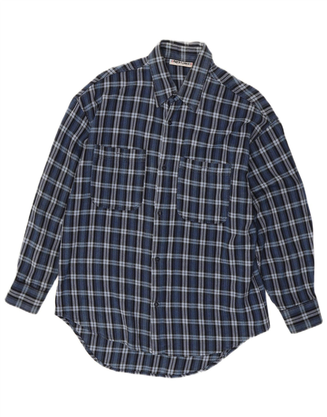 Ανδρικό φανελένιο πουκάμισο Enara Camice Small Blue Check Cotton