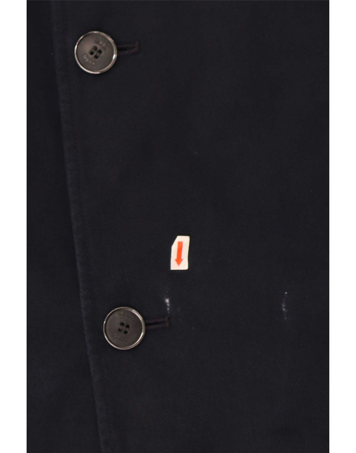 Ανδρικό πανωφόρι Hugo Boss EU 52 XL Navy Blue Cotton