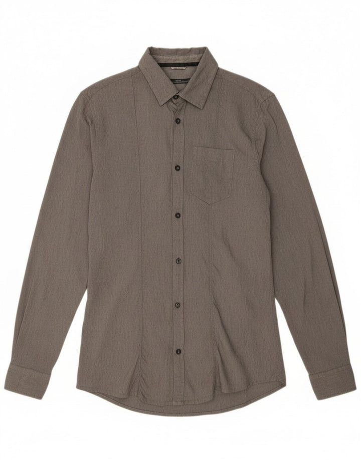 Daniele Alessandrini Ανδρικό πουκάμισο μεγάλο γκρι βισκόζη