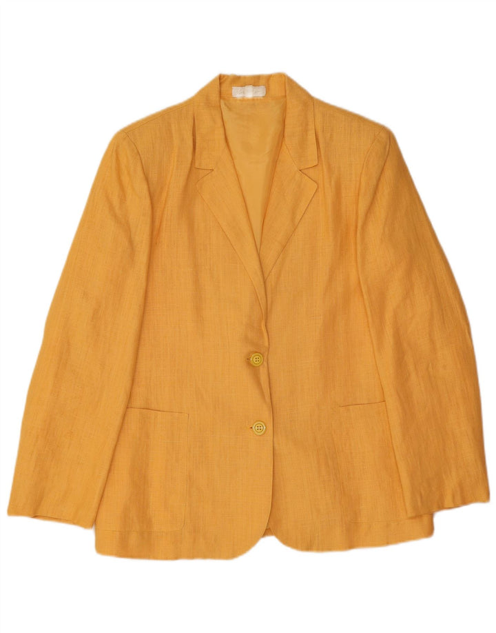 Vintage Γυναικείο Μπουφάν Blazer με 2 Κουμπιά IT 42 Medium Yellow Λινό