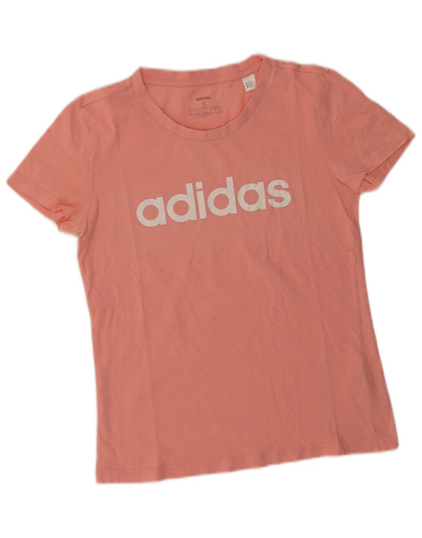 Γυναικείο γραφικό μπλουζάκι Adidas Top UK 8/10 Μικρό ροζ βαμβακερό
