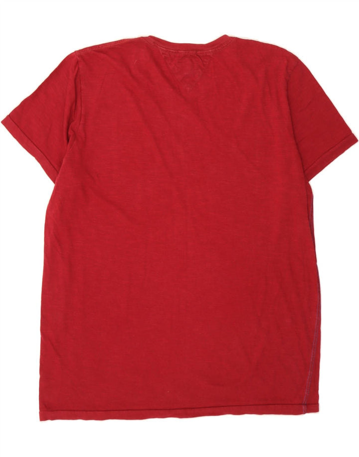 TOMMY HILFIGER Mens Graphic T-Shirt Top XL Red Vintage Tommy Hilfiger and Second-Hand Tommy Hilfiger from Messina Hembry 