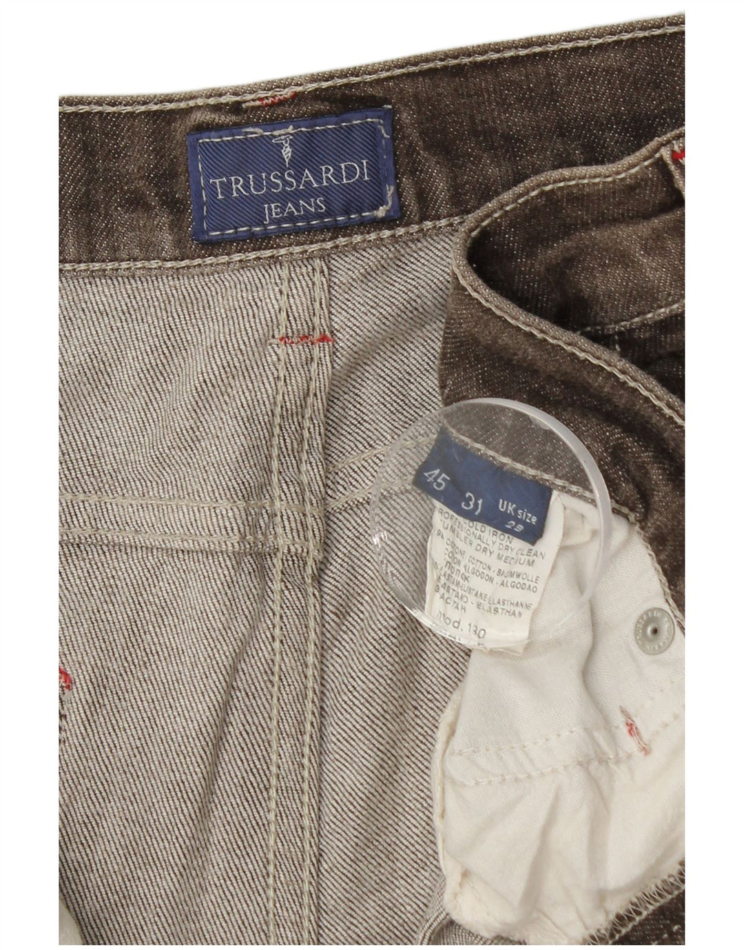 TRUSSARDI Ανδρικό τζιν ίσιο W29 L31 Καφέ βαμβακερό