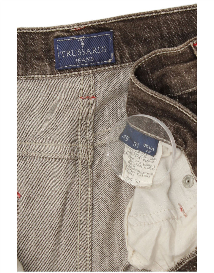 TRUSSARDI Ανδρικό τζιν ίσιο W29 L31 Καφέ βαμβακερό