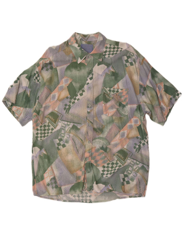 Vintage Ανδρικό πουκάμισο Abstract Pattern Μέγεθος 41/42 Μεγάλο Πολύχρωμο