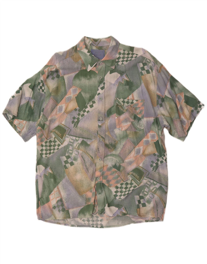 Vintage Ανδρικό πουκάμισο Abstract Pattern Μέγεθος 41/42 Μεγάλο Πολύχρωμο