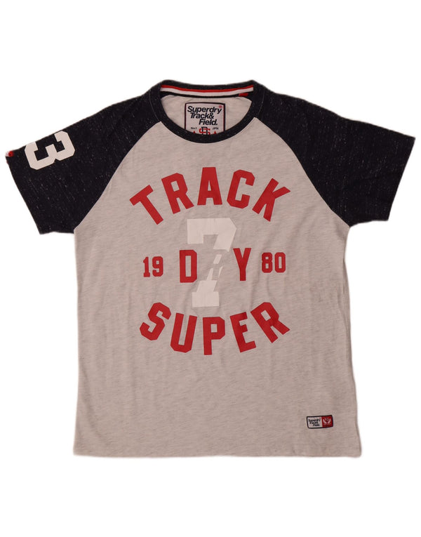 Ανδρικό γραφικό μπλουζάκι Superdry Top XL Γκρι χρώματος βαμβακερό