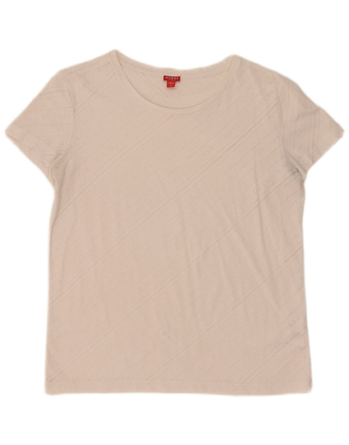 Guess Γυναικείο γραφικό T-Shirt Top 10 Small Off White