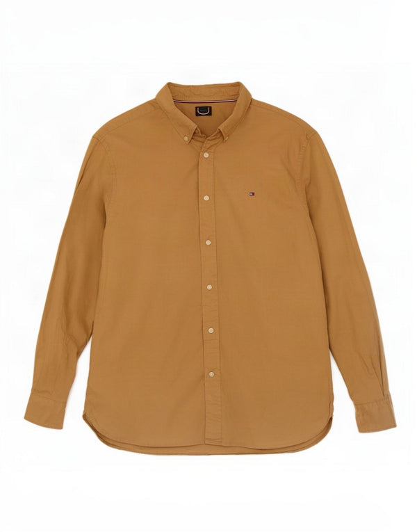 Ανδρικό πουκάμισο Tommy Hilfiger XL Μπεζ βαμβακερό