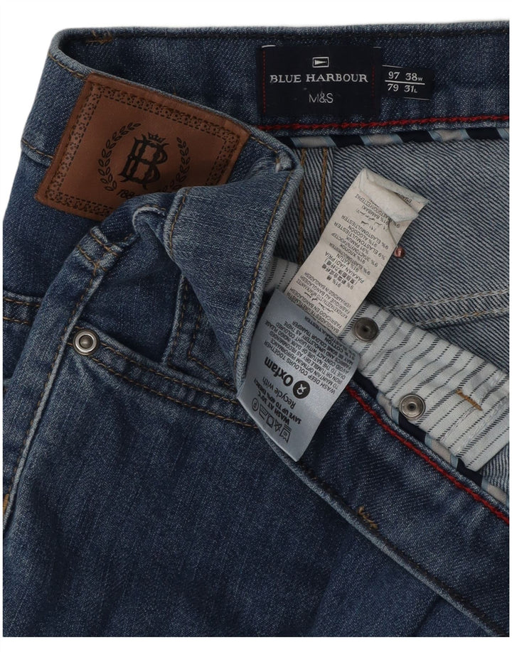 Ανδρικό τζιν Marks & Spencer Blue Harbor Straight W38 L31 Blue Cotton