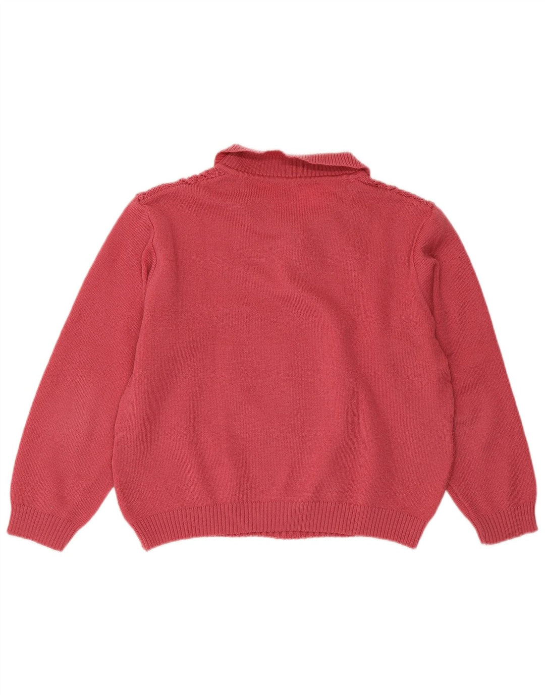 Γυναικείο πουλόβερ Vintage Crop Polo Neck Jumper UK 16 Large Pink