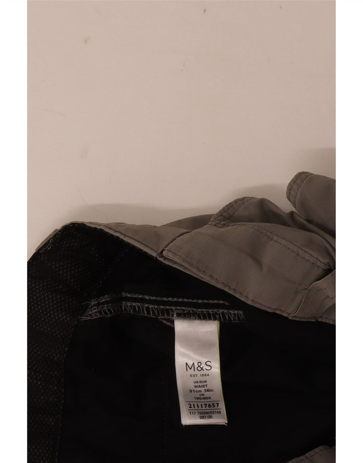 Ανδρικό σορτς Cargo Marks & Spencer W36 μεγάλο γκρι βαμβακερό