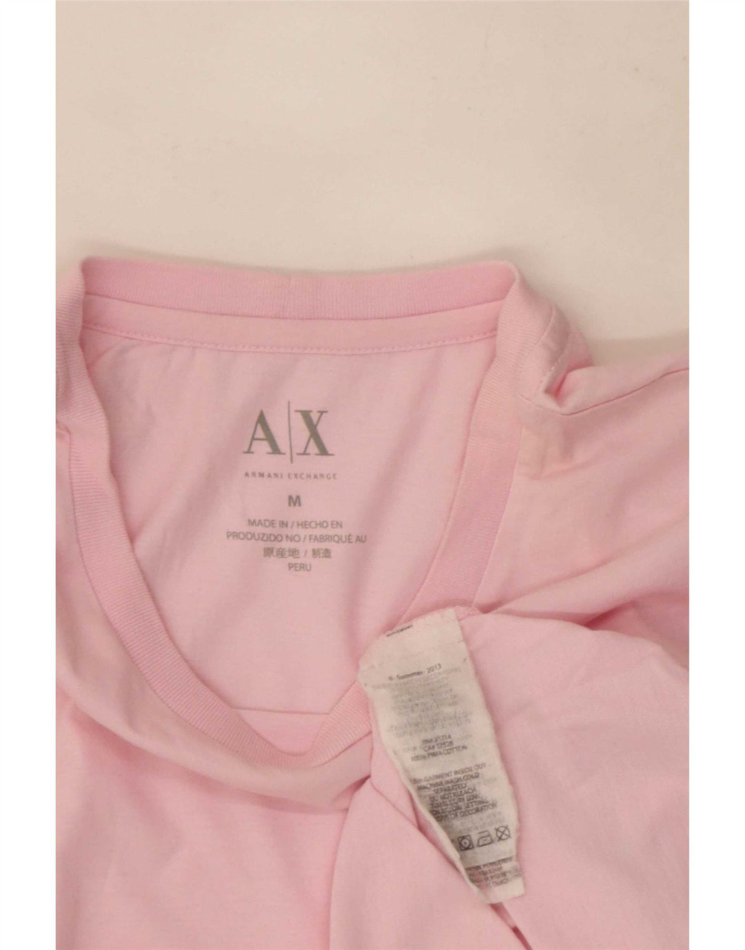 Armani Exchange Ανδρικό T-Shirt Top Μεσαίο Ροζ Βαμβακερό
