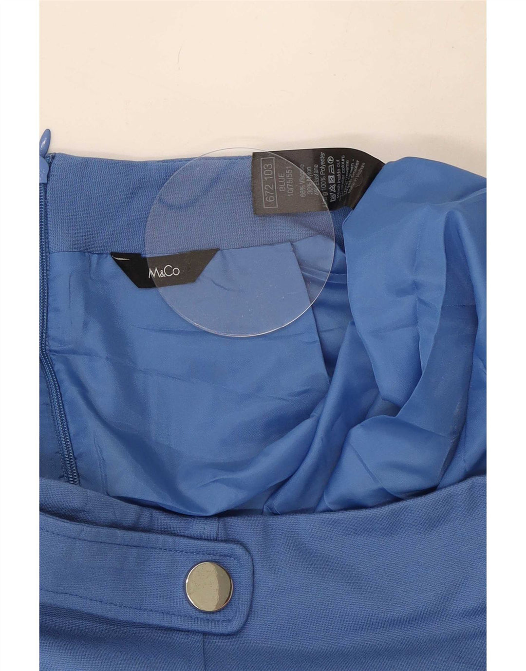 Γυναικεία ίσια φούστα M&Co UK 12 Medium W30 Blue Viscose