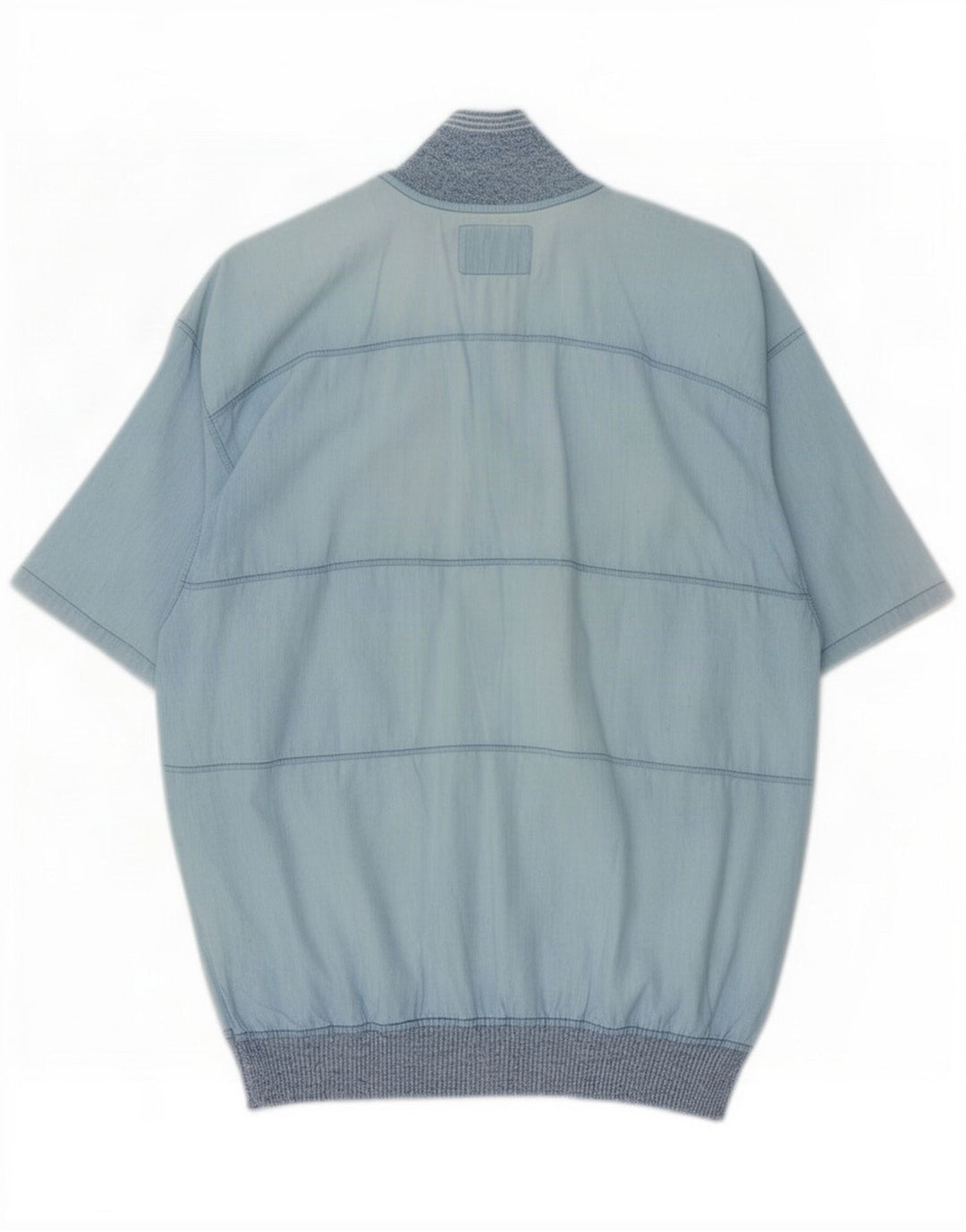 Ανδρικό κοντομάνικο πουλόβερ πουκάμισο Malagrida Medium Blue Colorblock