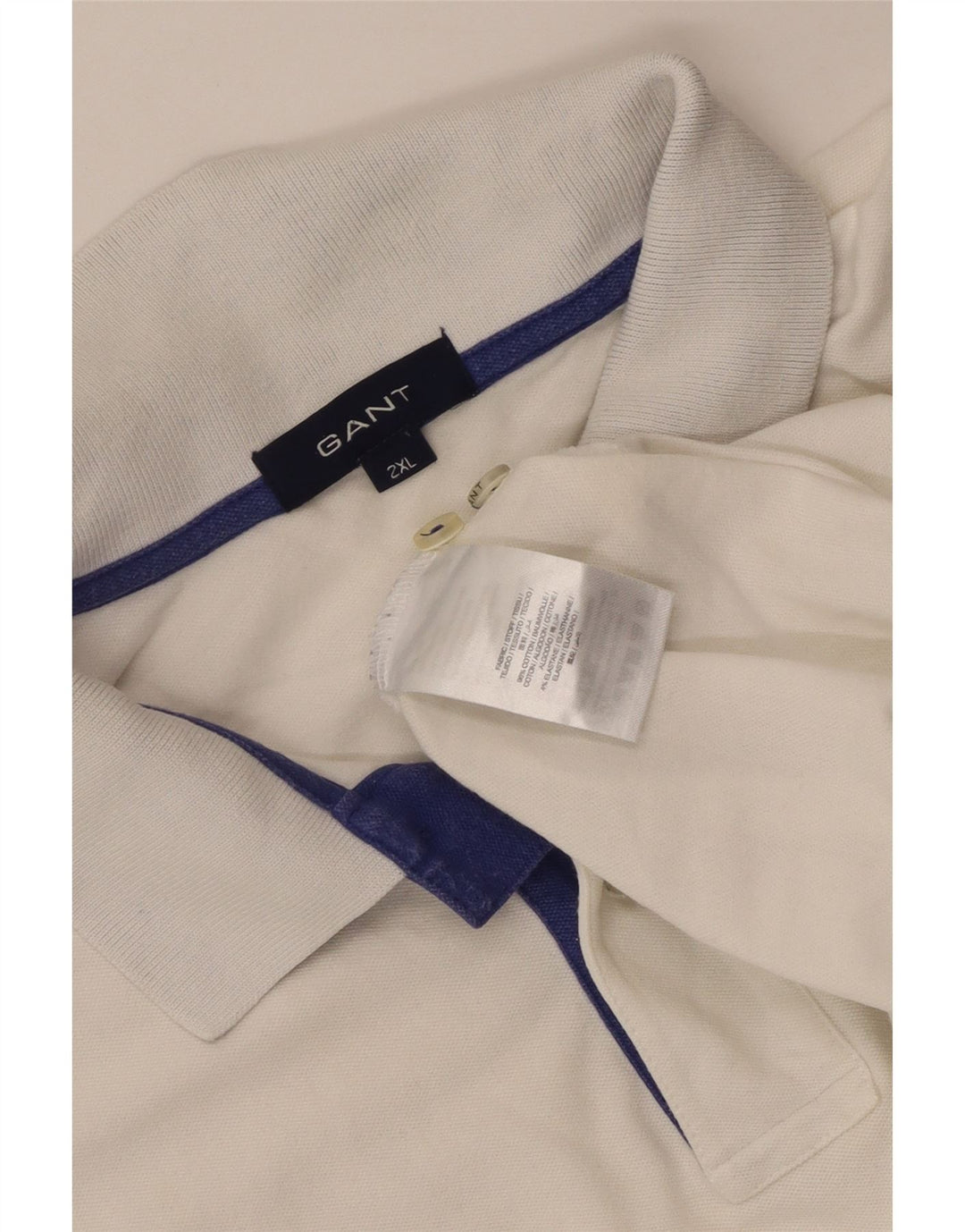Ανδρικό μπλουζάκι πόλο Gant 2XL λευκό βαμβακερό Classic