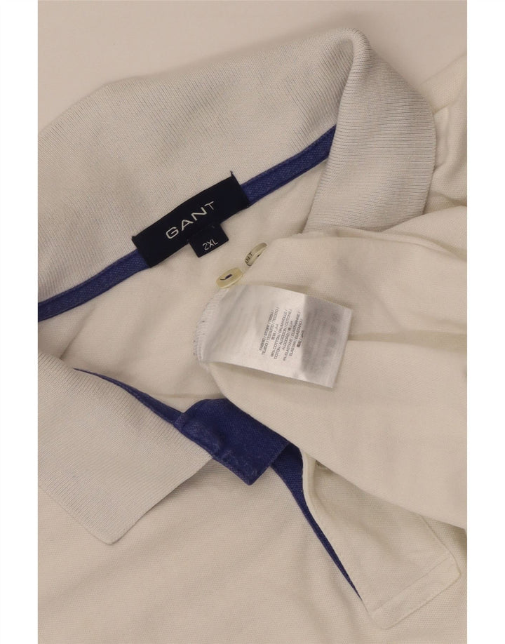 Ανδρικό μπλουζάκι πόλο Gant 2XL λευκό βαμβακερό Classic
