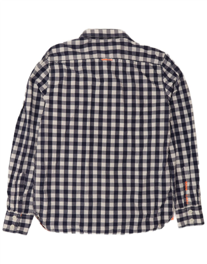 Ανδρικό πουκάμισο Superdry 2XL Navy Blue Gingham Cotton