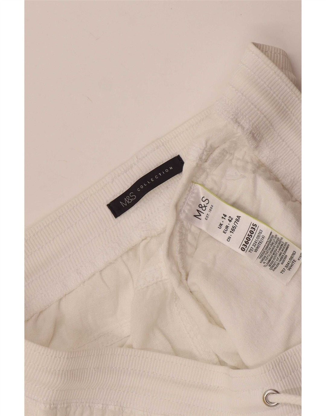 Marks & Spencer Γυναικείο Σορτς UK 14 Large W32 Λευκό Λινό