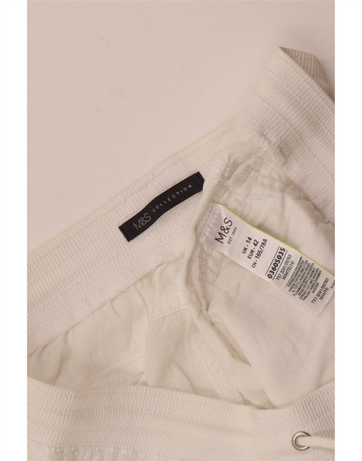 Marks & Spencer Γυναικείο Σορτς UK 14 Large W32 Λευκό Λινό
