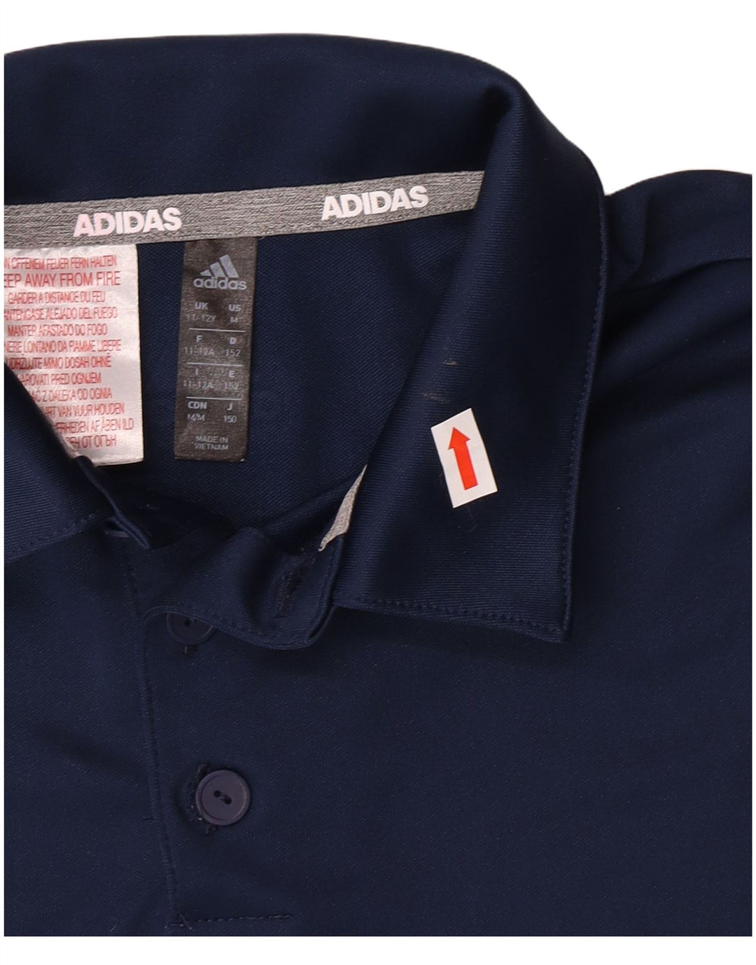 Πουκάμισο πόλο αγοριών ADIDAS 11-12 ετών Navy Blue Polyester