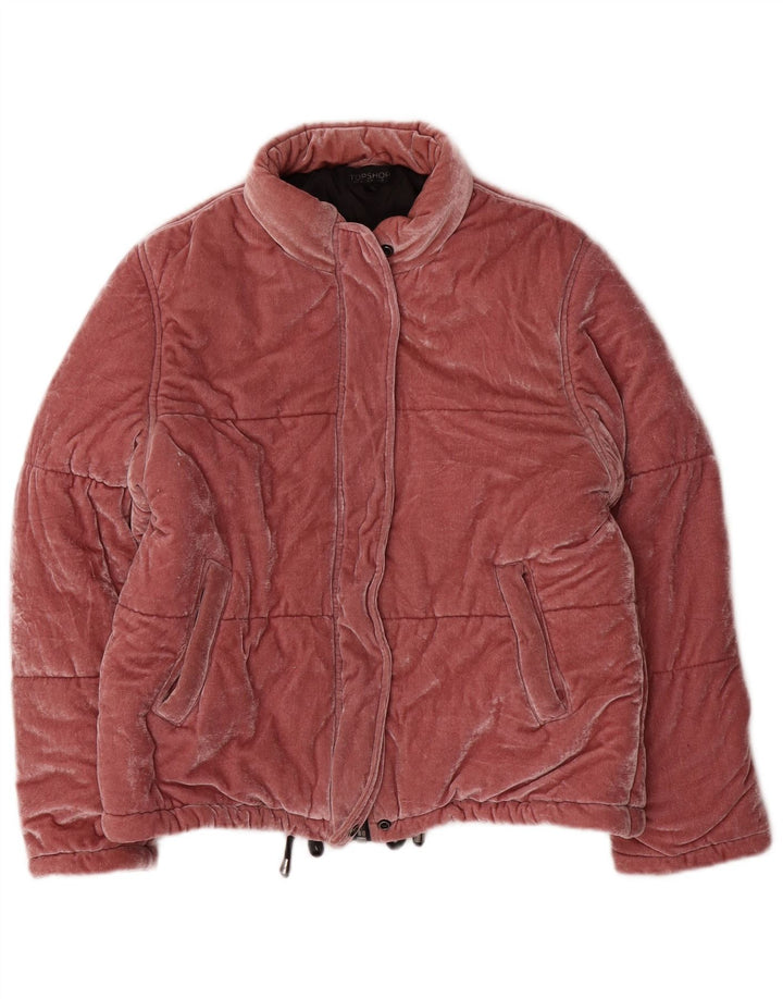 Topshop Γυναικείο βελούδινο μπουφάν UK 12 Medium Pink Polyester