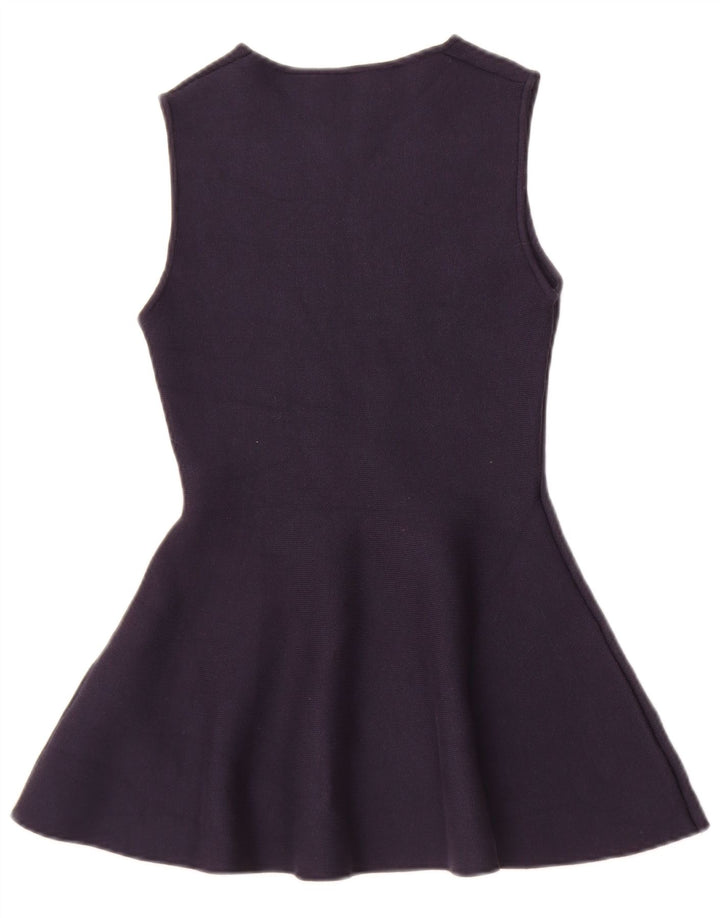 Zara γυναικείο υπερμεγέθη αμάνικο τουνίκ Τοπ 10 UK Small Navy Blue Viscose